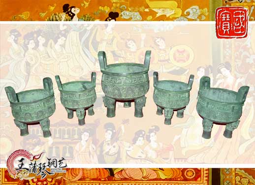 銅鼎，銅五鼎，中國(guó)鼎，佛像用鼎